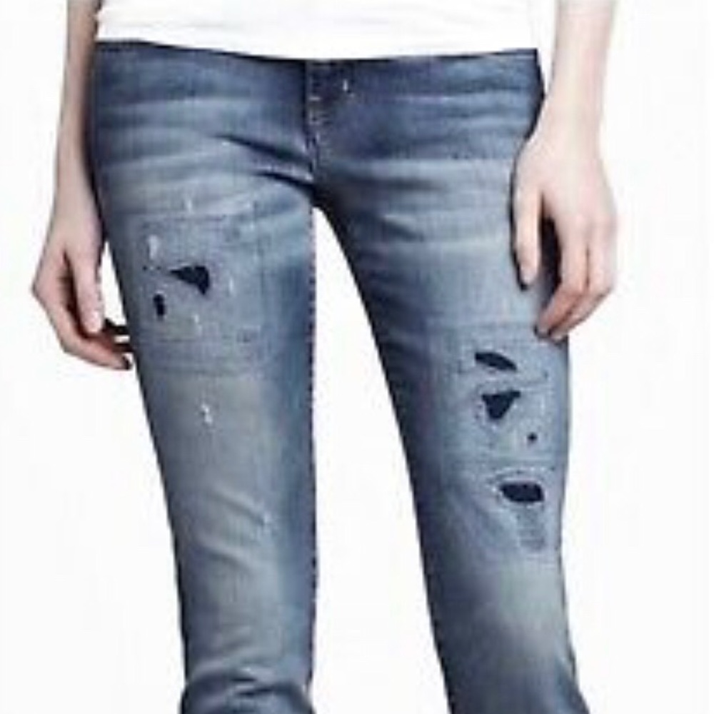 Current/Elliott Distressed Ripped Pixie Patch Ski… - image 3